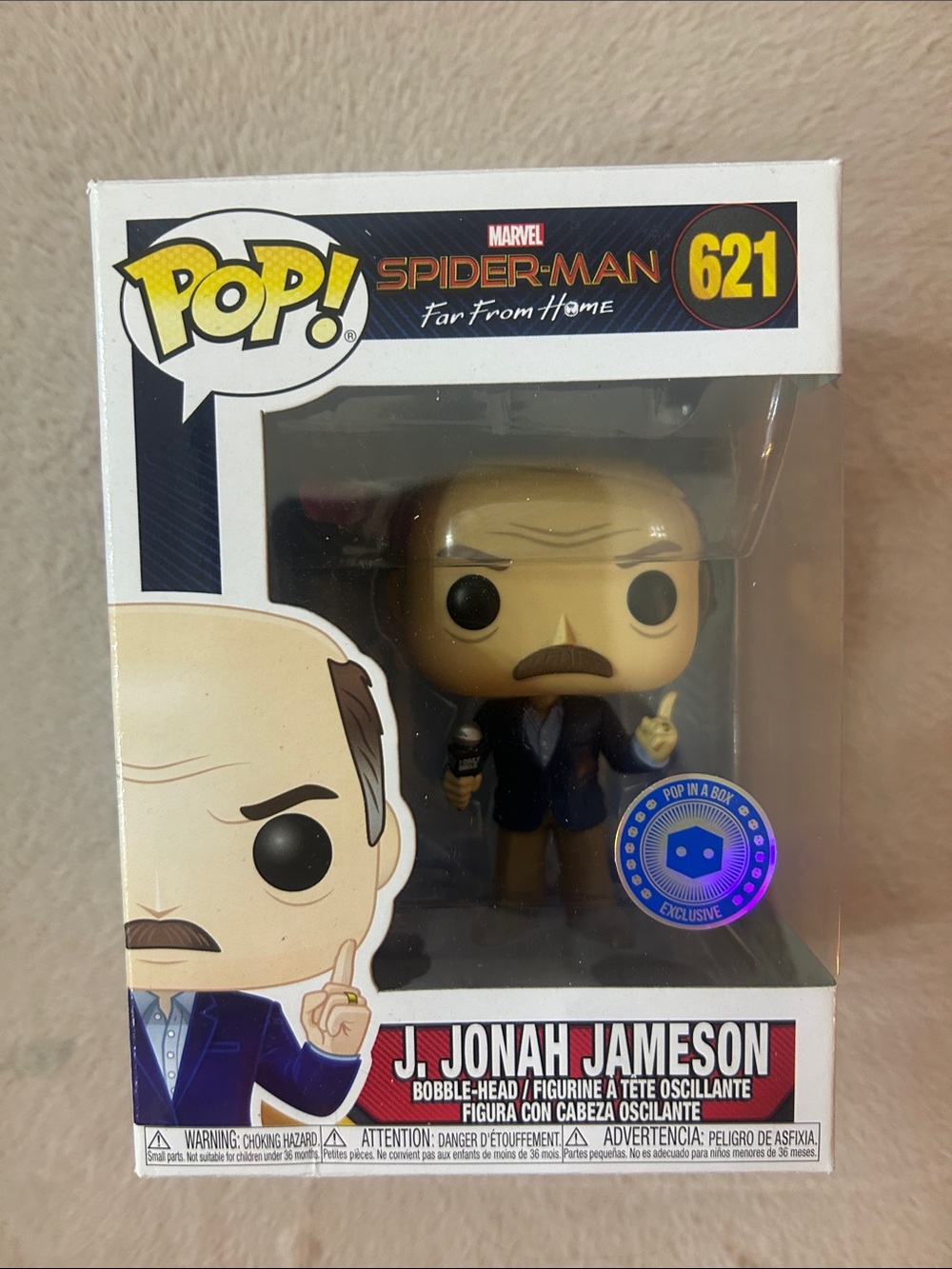 Marvel POP! J. Jonah Jameson Figure - Black, Tan, Navy